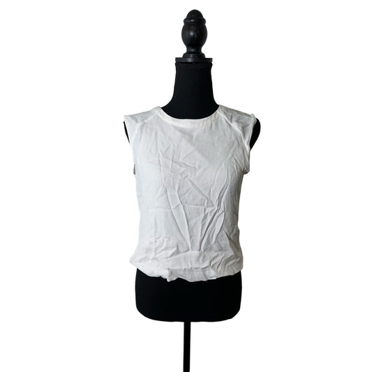 ALC White Cropped Shell With  Peekaboo Back Sz 10