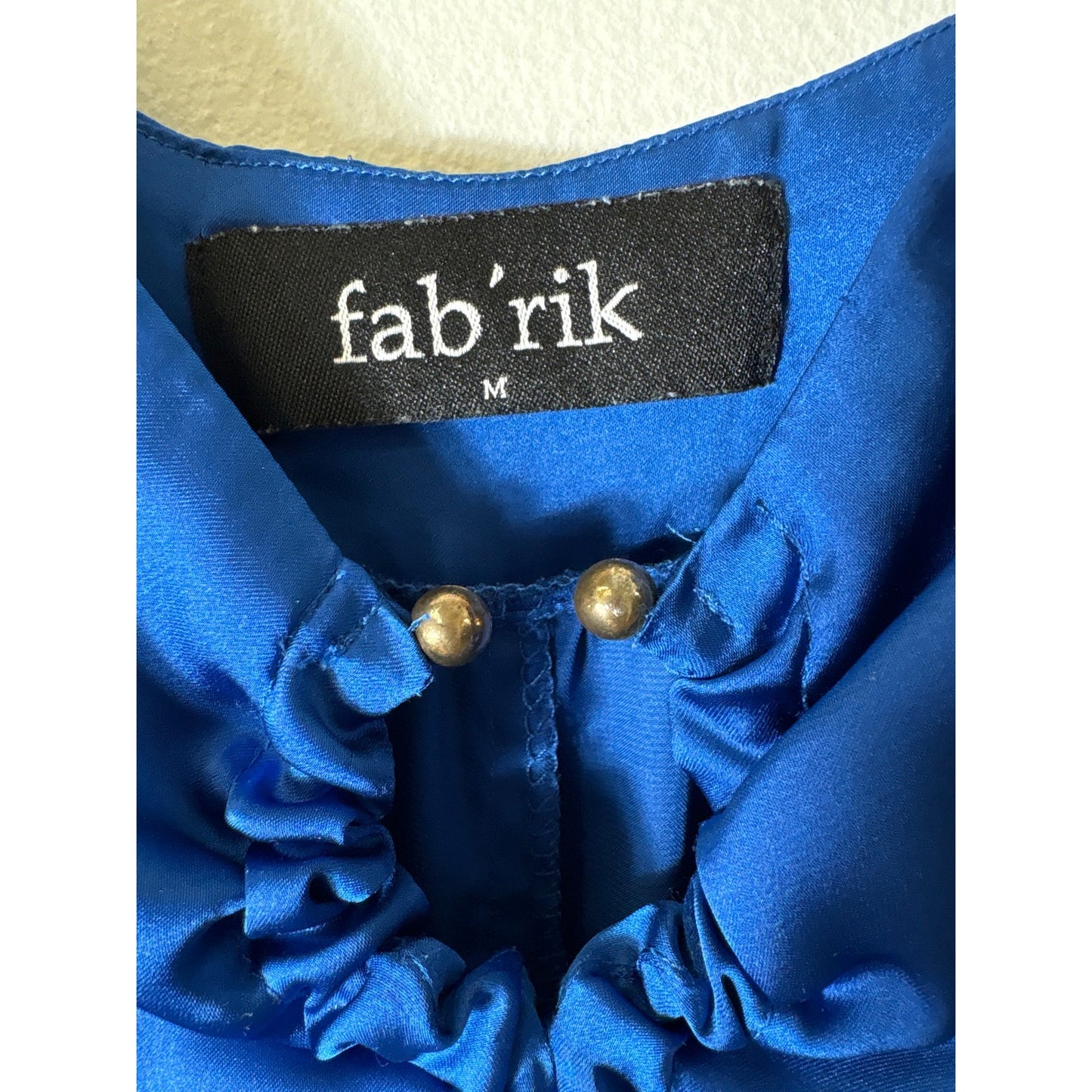 Fabrik Blue Cobolt Satiny Gown Sz M