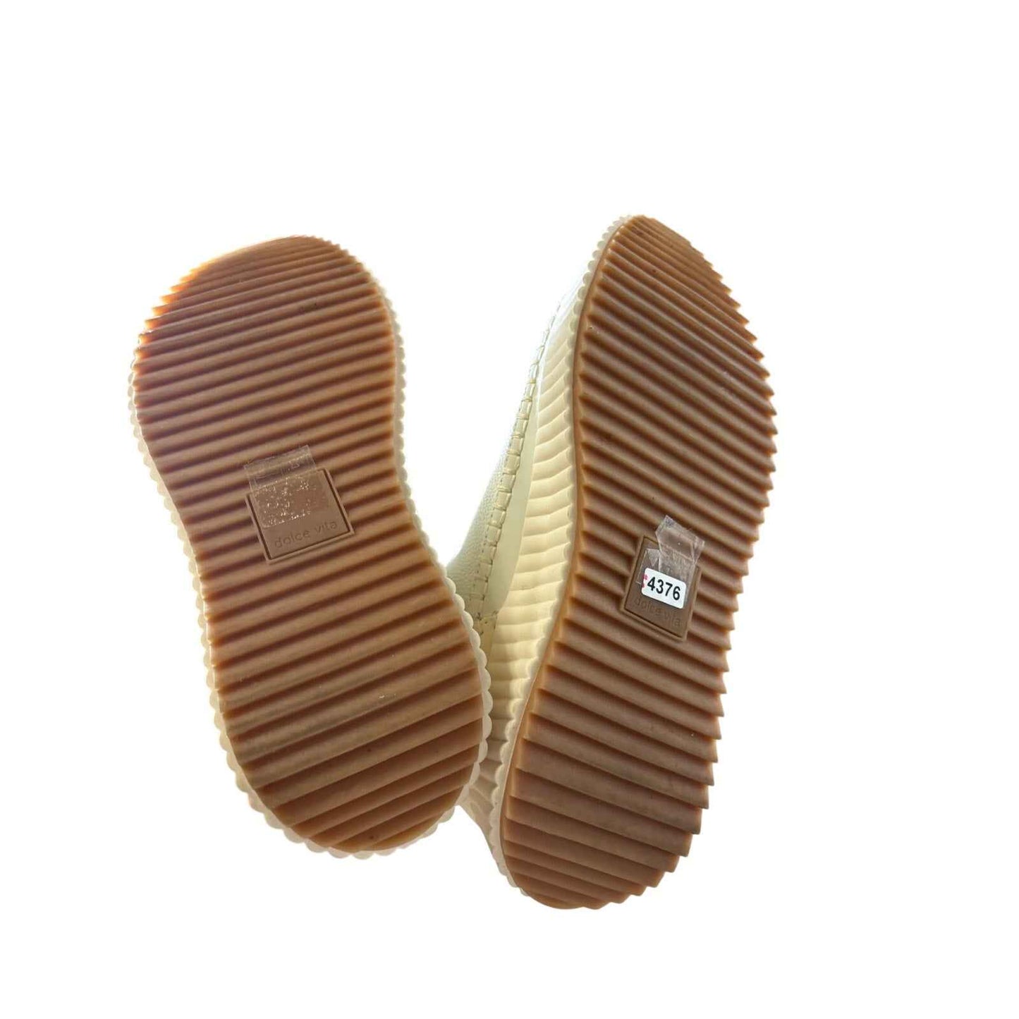 Dolce Vita Leather Stitched Cream/White Tennis Shoes sz 8