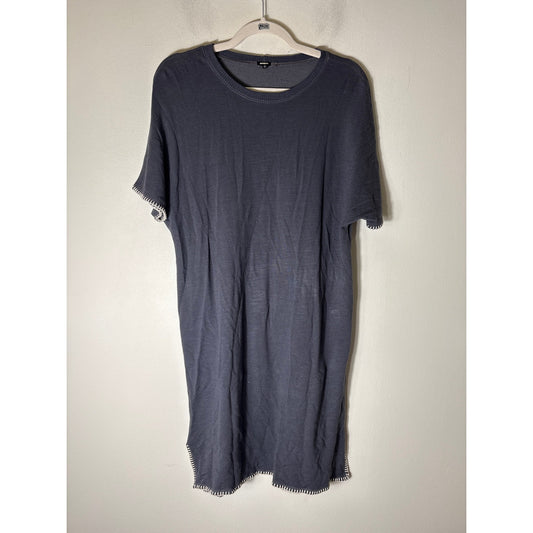 Monrow Blue Gray Short Sleeve Knit Knee Length Dress Sz S