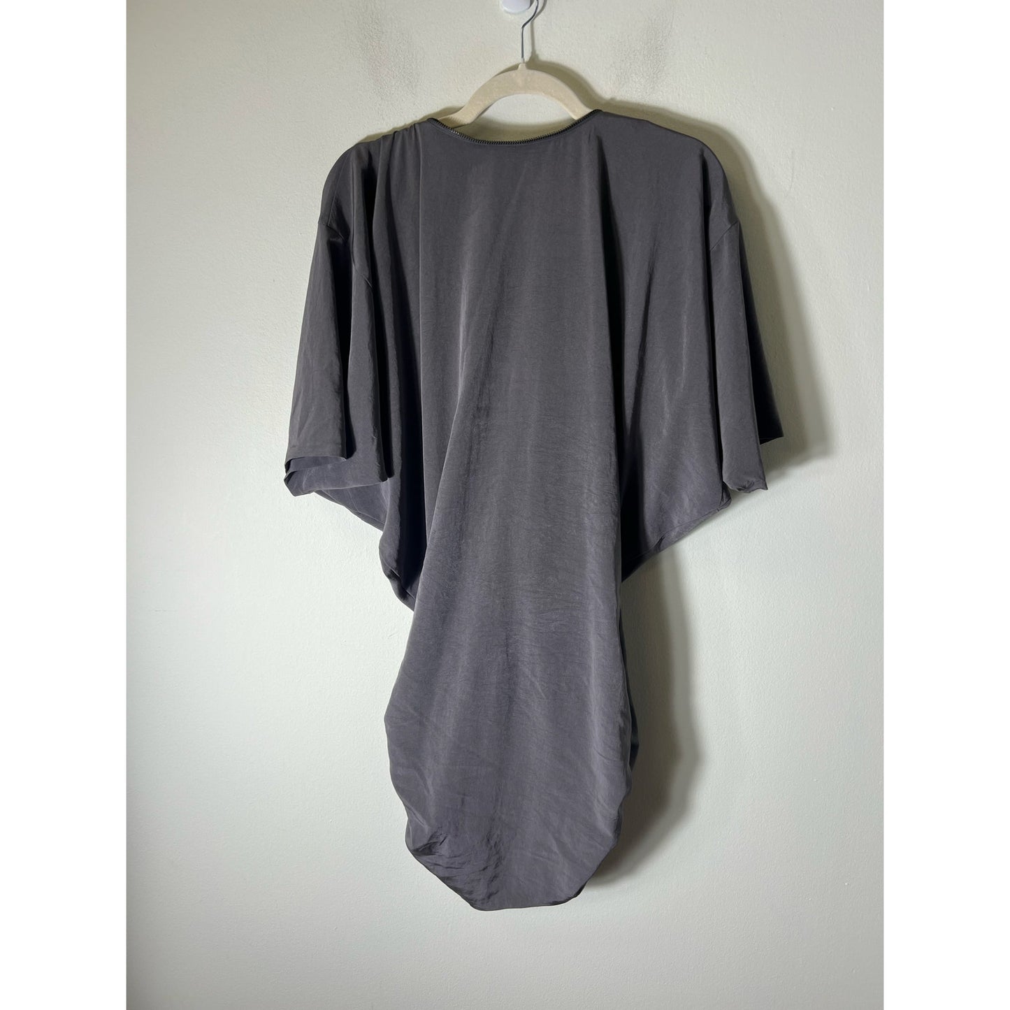 Elizabeth and James Gray Ruched Zipper Mini Dress Sz XS