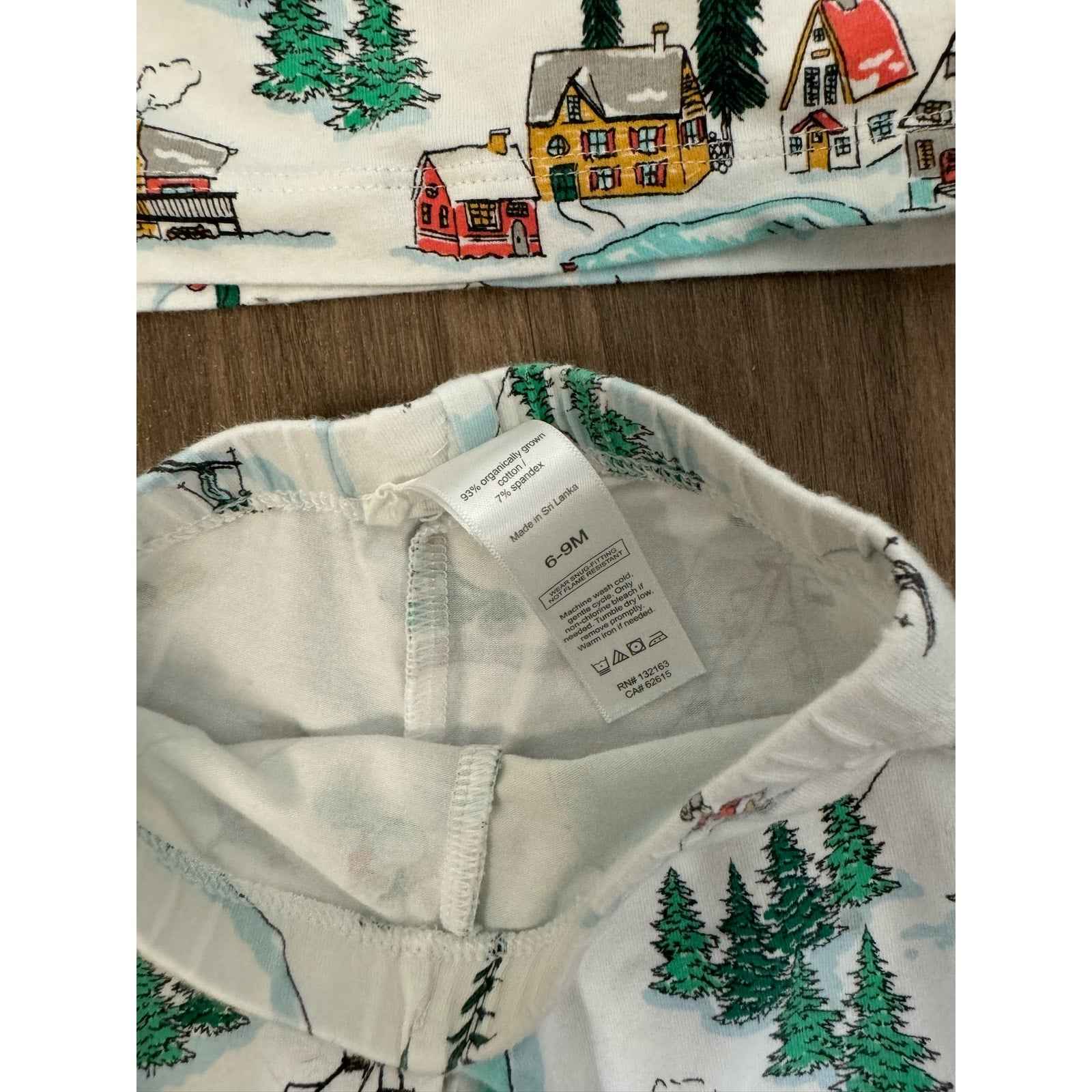 Bed Head Pajamas Ski Motiff Cotton PJ Set Sz 6-9M