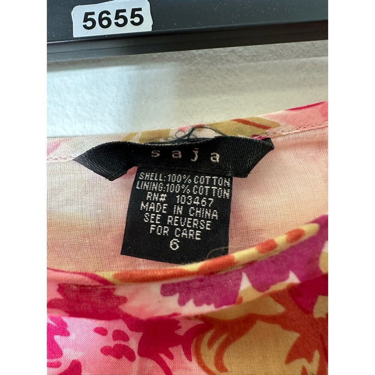 Saja Pink Floral Cotton A Line Skirt Size 6