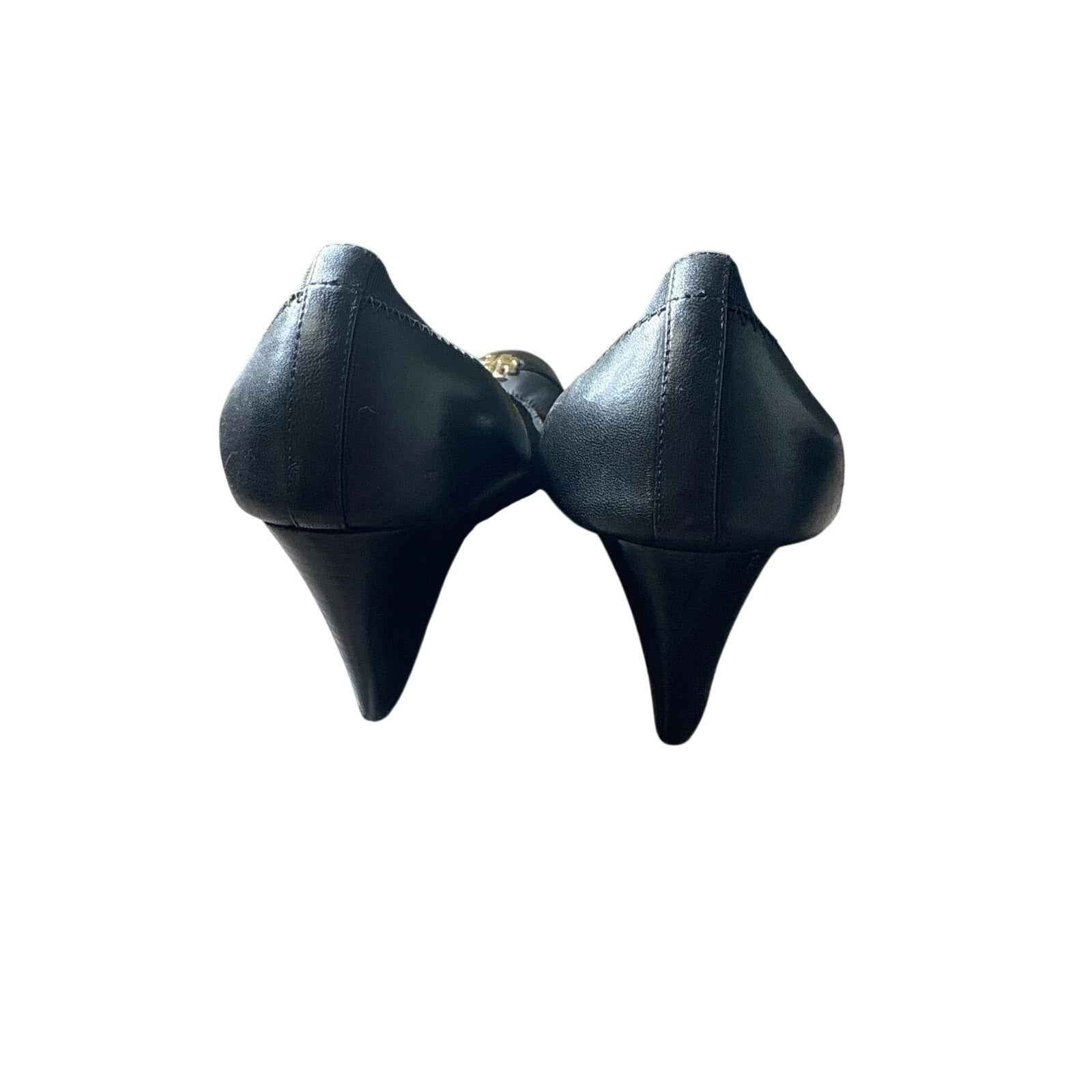 Tory Burch Black Patent Leather Toe Wedge Sz 8