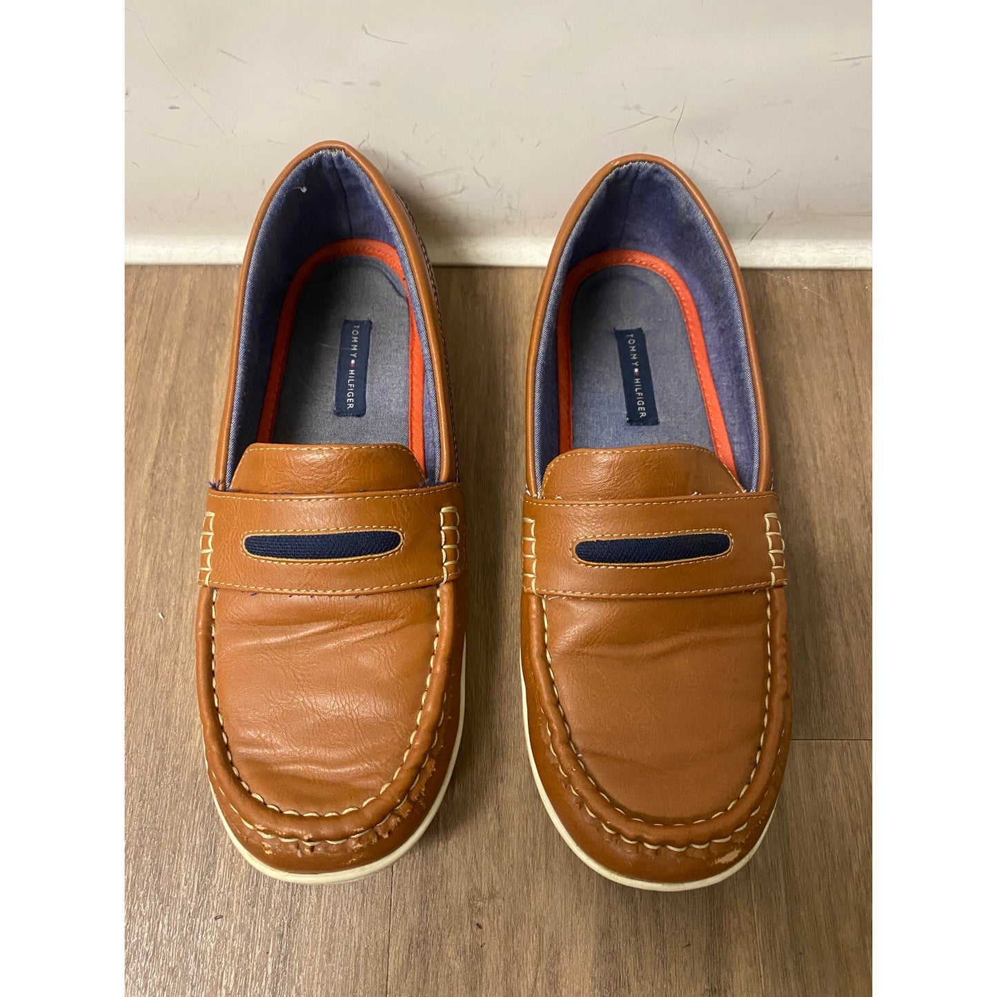 Tommy Hilfiger Brown Leather Loafers Sz 7