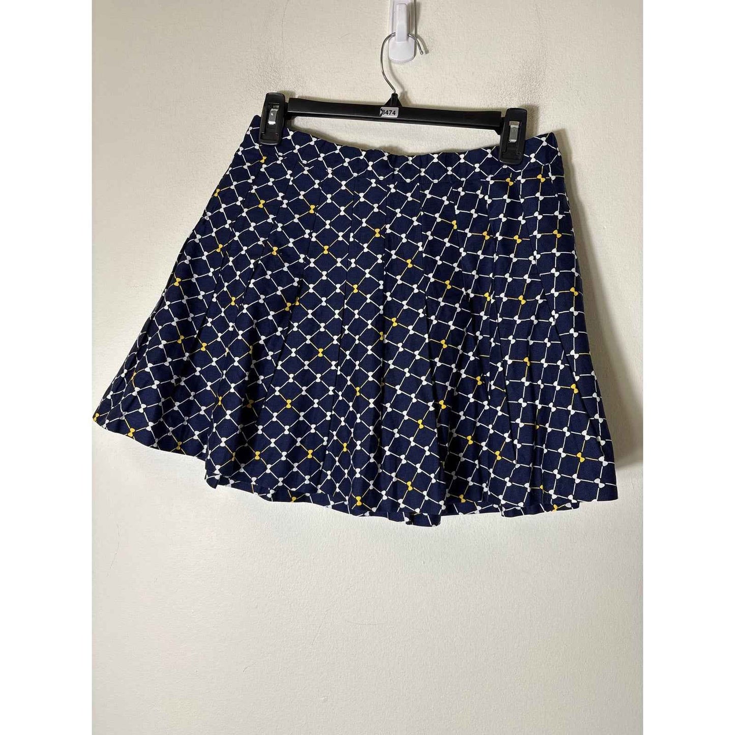 NWT Buru Navy Bows "The Classic Pleated Tennis Skirt" Sz M
