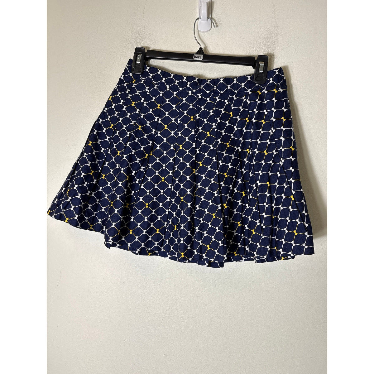 NWT Buru Navy Bows "The Classic Pleated Tennis Skirt" Sz M