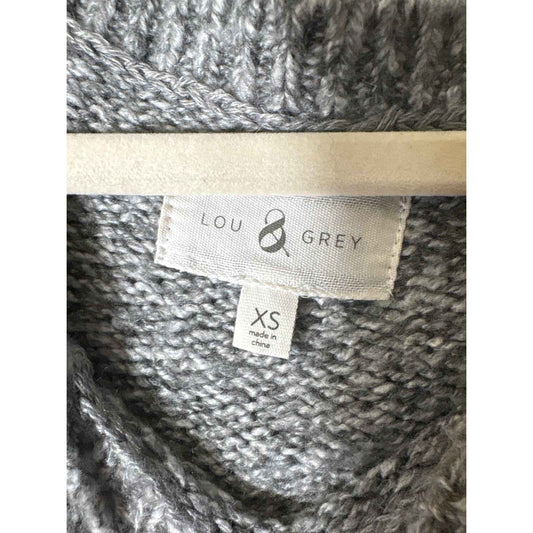Lou & Grey Gray Heathered Long Sleeve Knit Sweater Sz XS