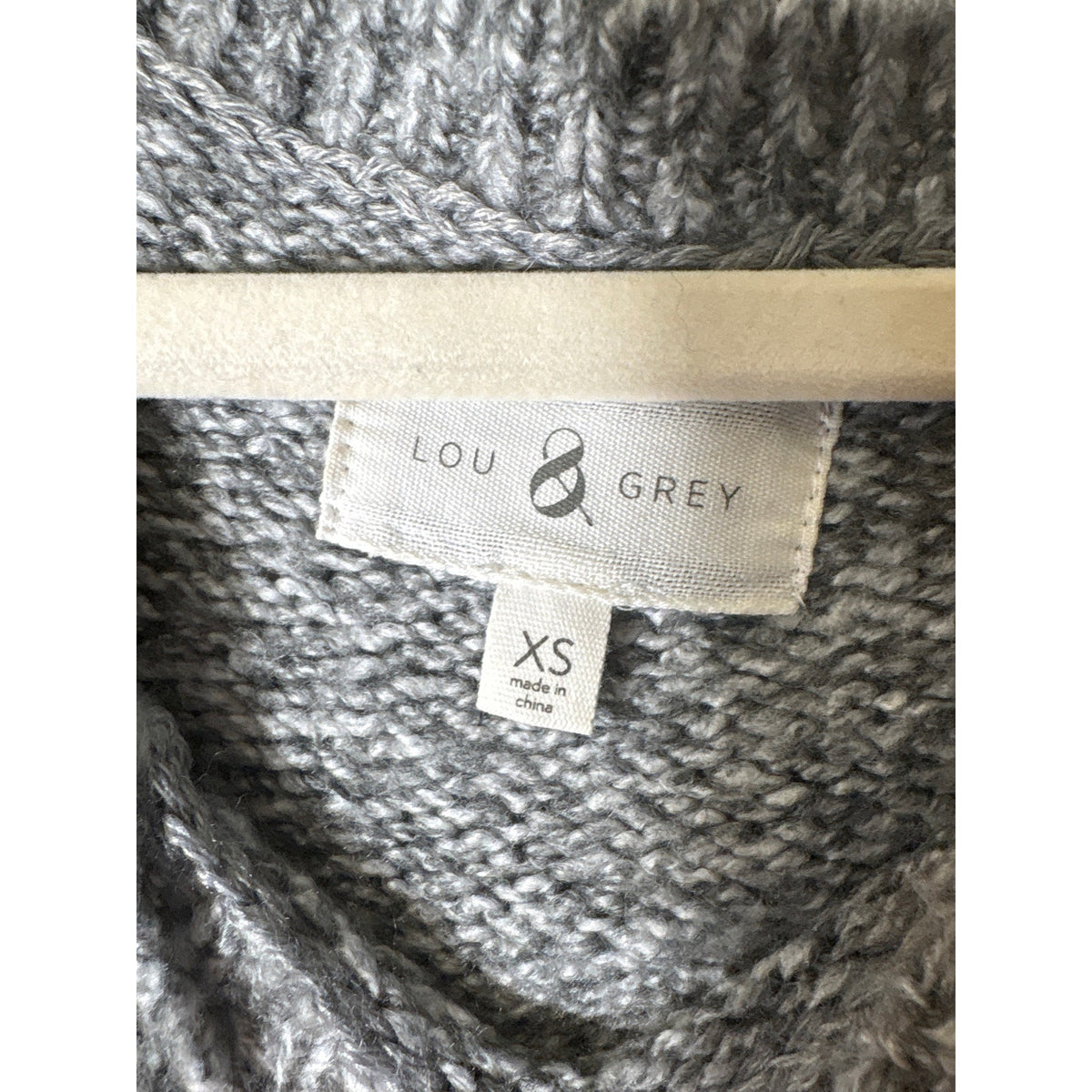 Lou & Grey Gray Heathered Long Sleeve Knit Sweater Sz XS