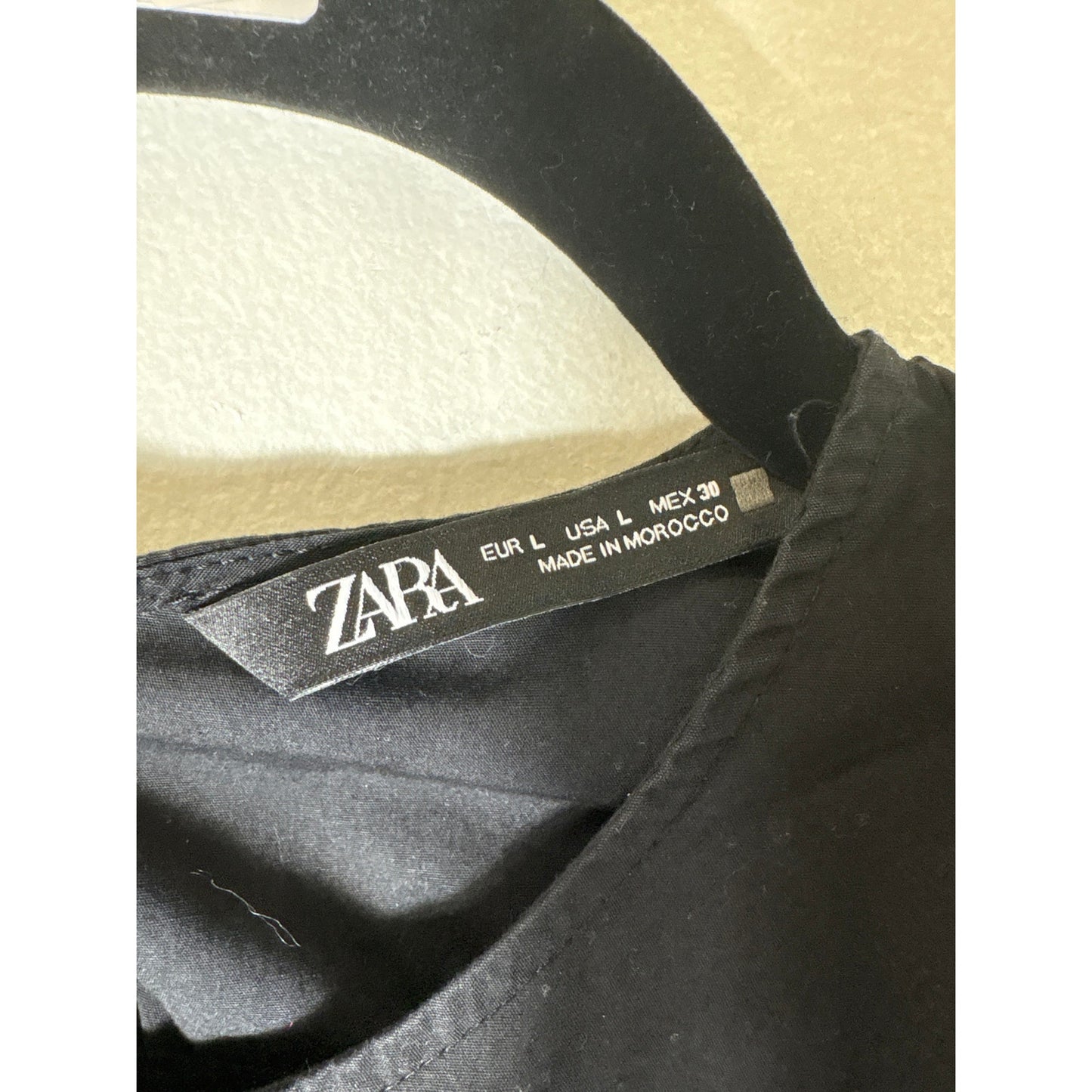 Zara Black Sheer Long Sleeve Top Sz L