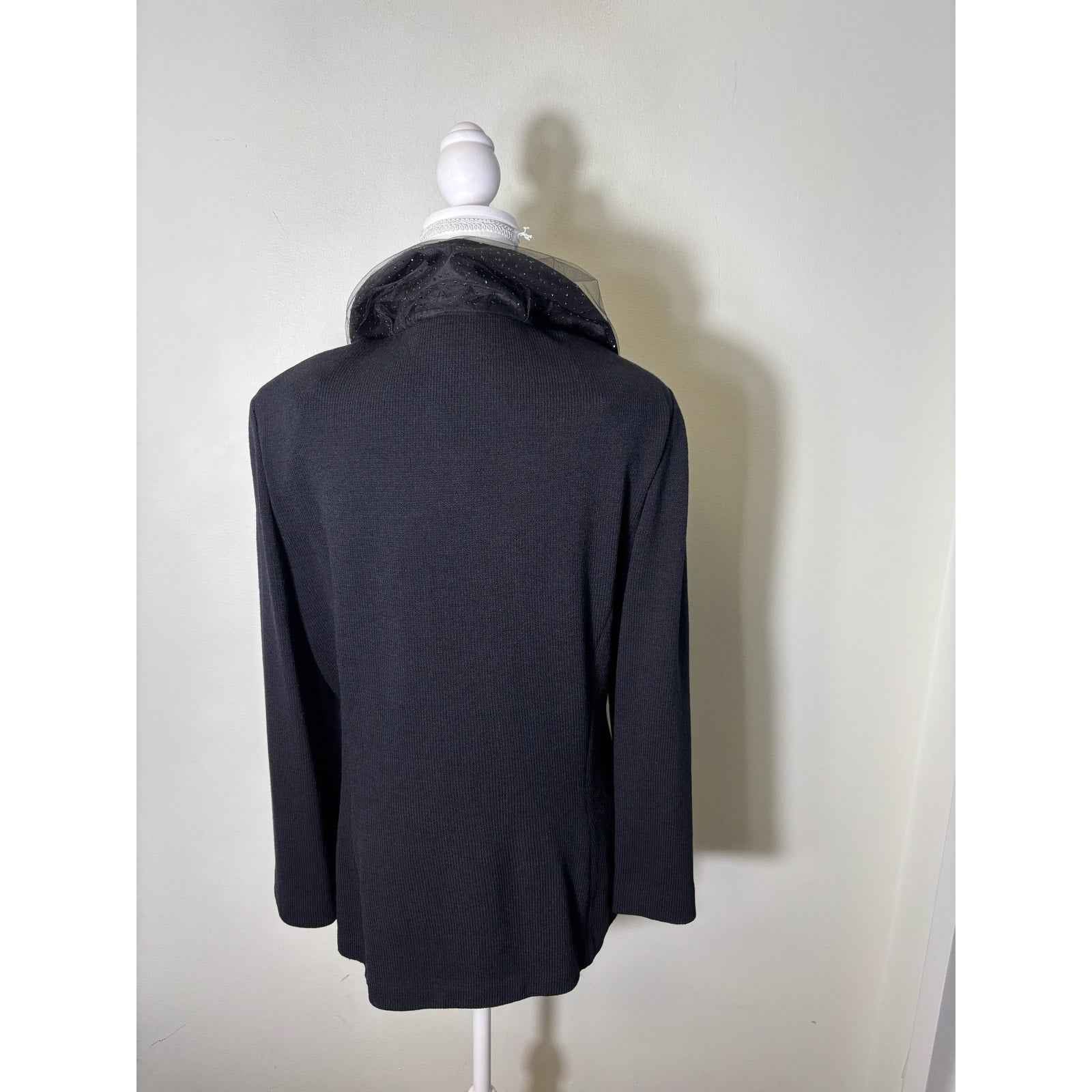 NWT St. John Evening Black Cocktail Long Sleeve Jacket Sz 16