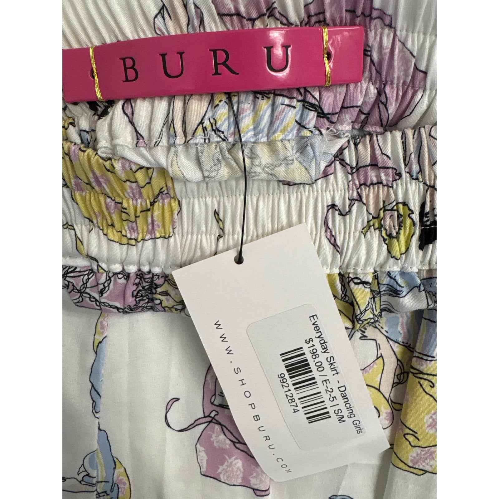 NWT Buru White "Everday Skirt-Dancing Girls" Maxi Sz S