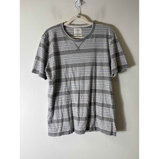 Men's Billy Reid Gray Stripe Short Sleeve Shirt Sz L