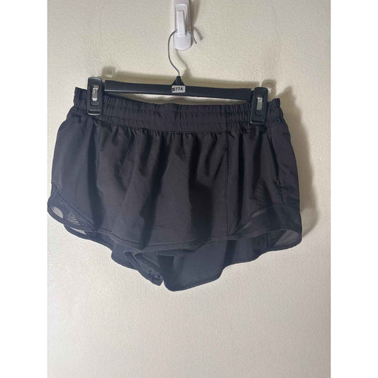Lululemon Black Short Shorts Athletic Mesh Detailing 2" INseam Sz 8
