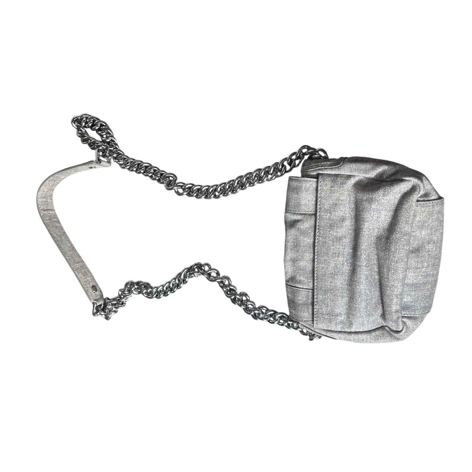 Tory Burch Gray Foldover Crossbody Bag 8"x6"