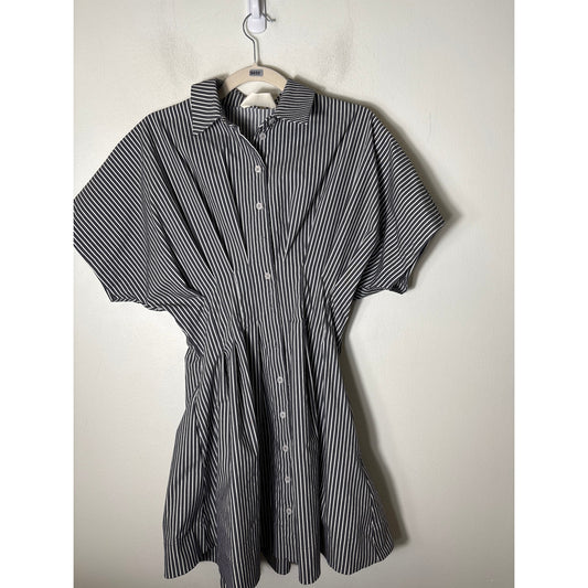 Exquise Gray and White Button Up Mini Dress Sz S