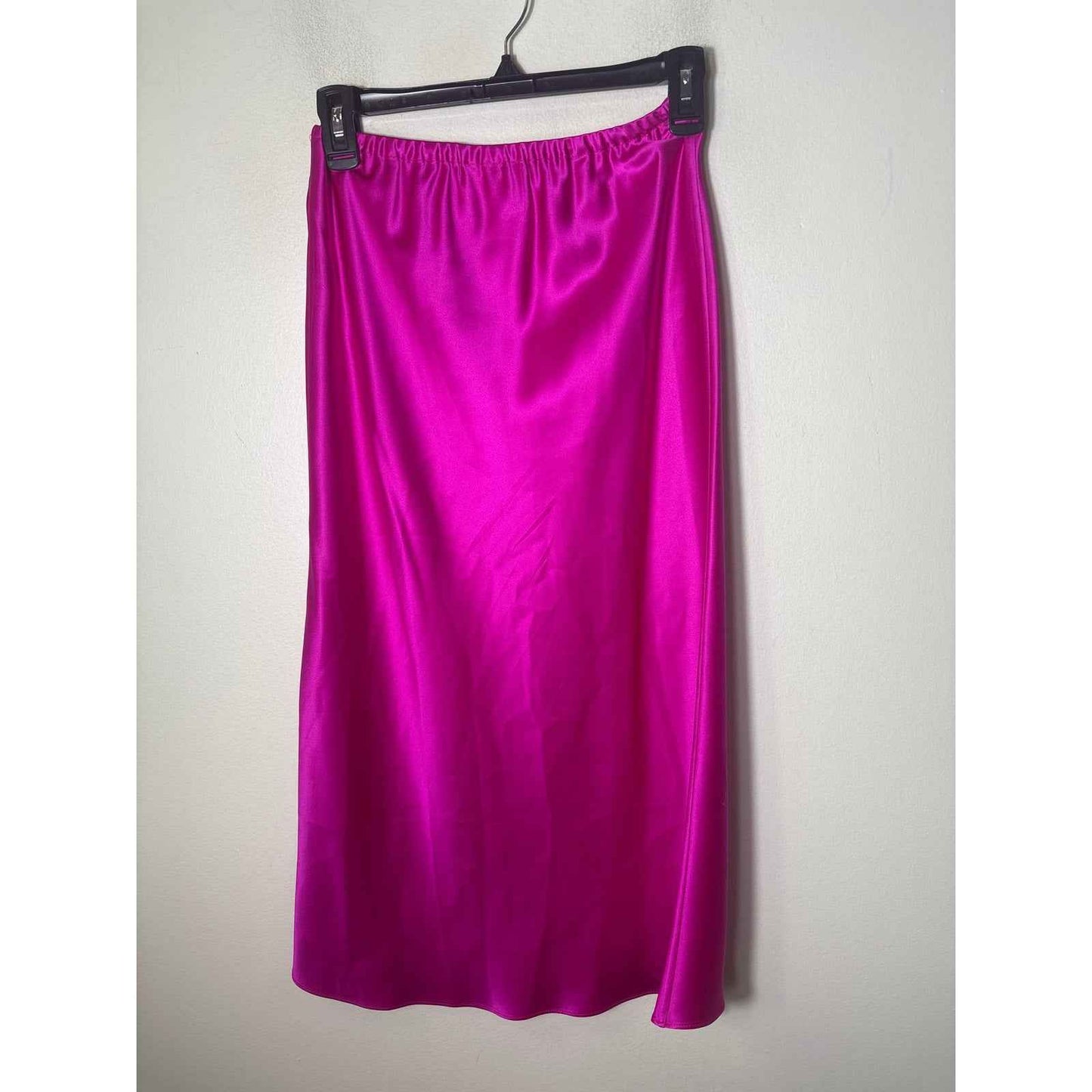 Michelle Farmer Pink Satin Charmeuse Midi Skirt Sz 6