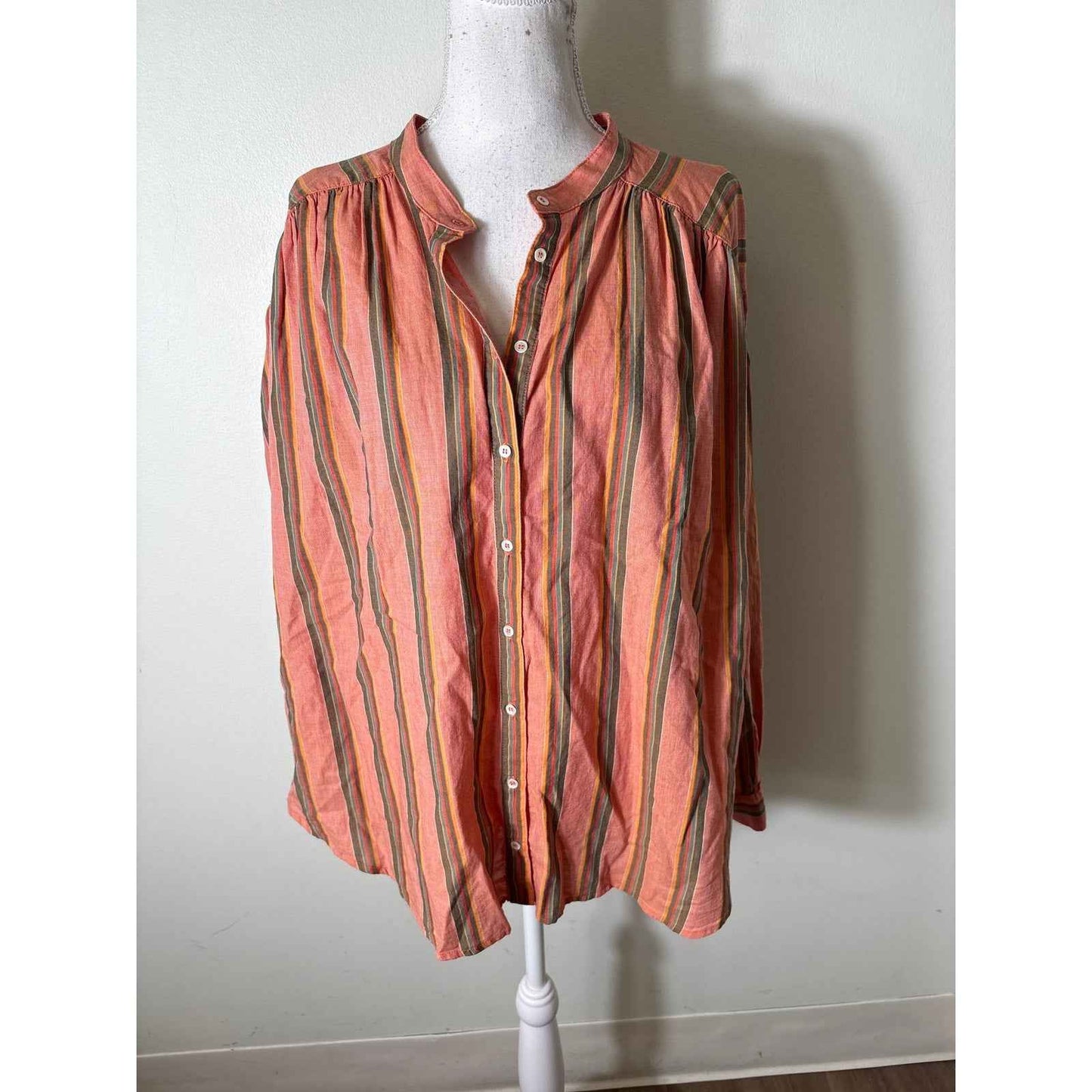 NWT Xirena Terracotta "Atlee" Long Sleeve Button Up Shirt Sz L