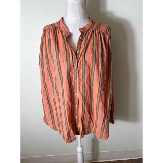 NWT Xirena Terracotta "Atlee" Long Sleeve Button Up Shirt Sz L