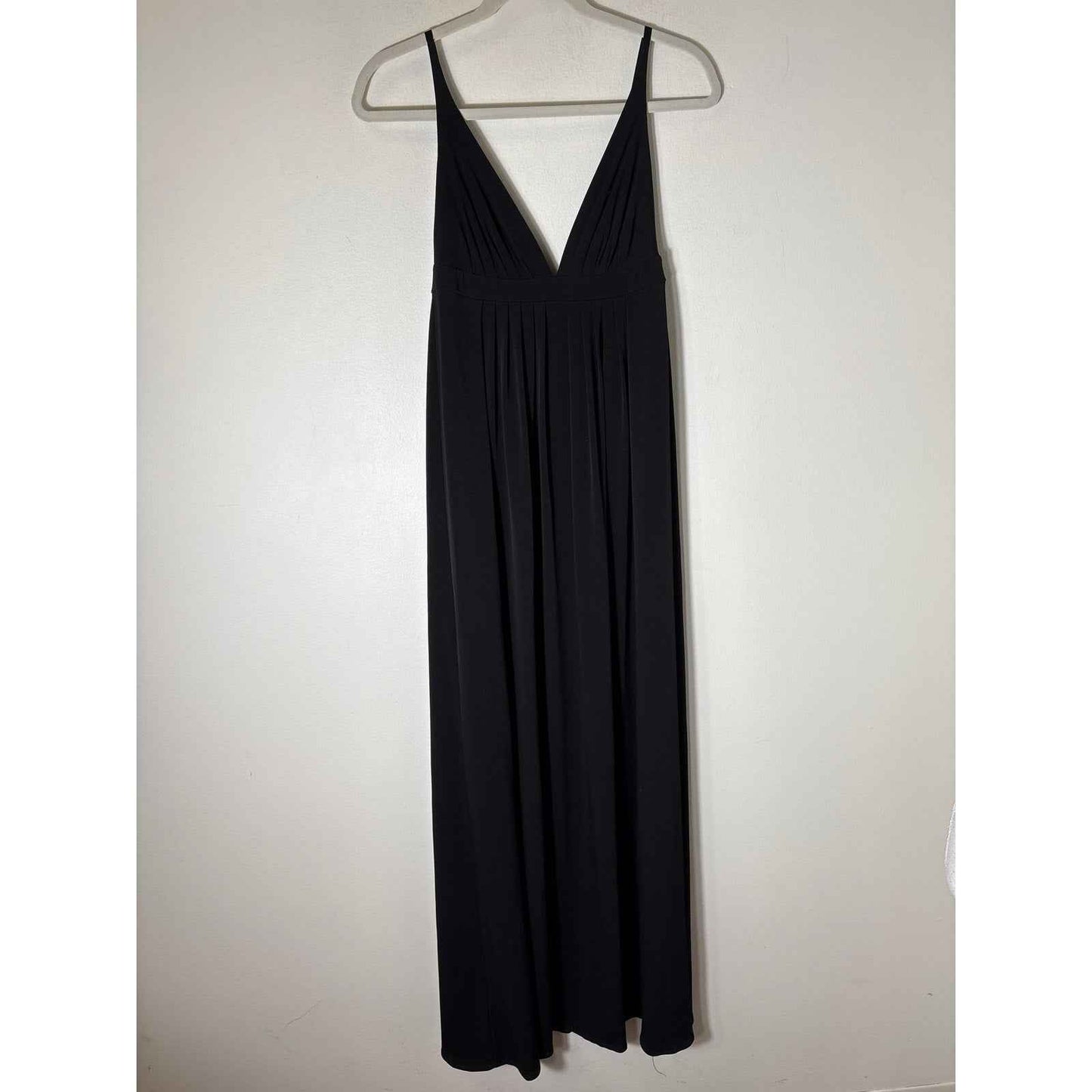 Studio M Black Adjustable Strap Deep V Maxi Dress Sz XS