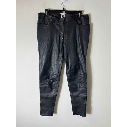 Missoni Black Genuine Leather Pants Sz 46