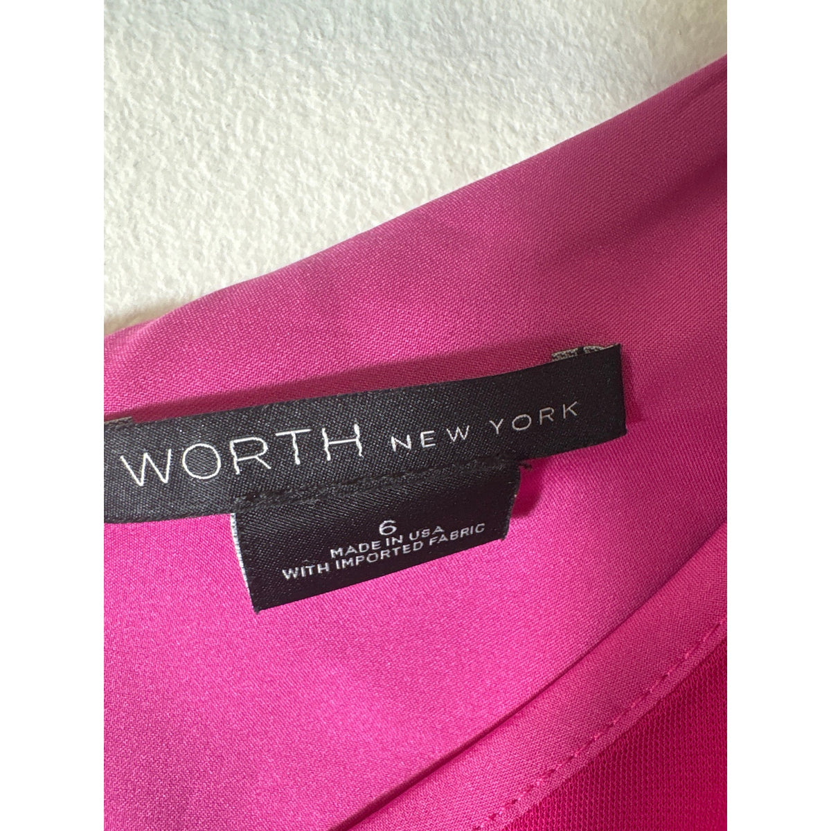 Worth Deep Pink Asymmetrical On Shoulder Top Sz 6