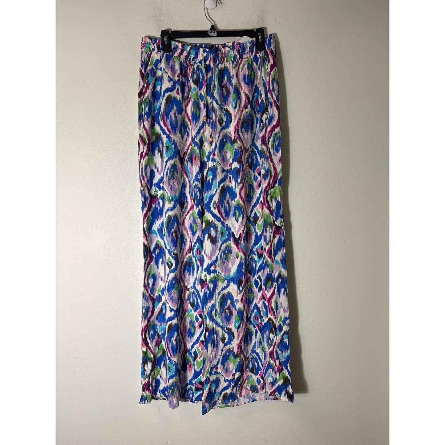 NWT Zara Multicolor Wide Leg Flowy Summer Pull on Pants sz XL