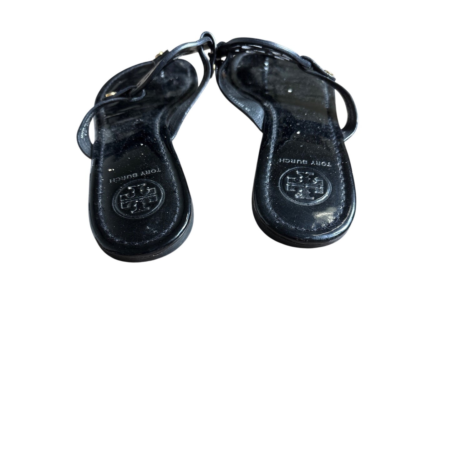 Tory Burch Black Patent Thong Flat Sandals Sz 9