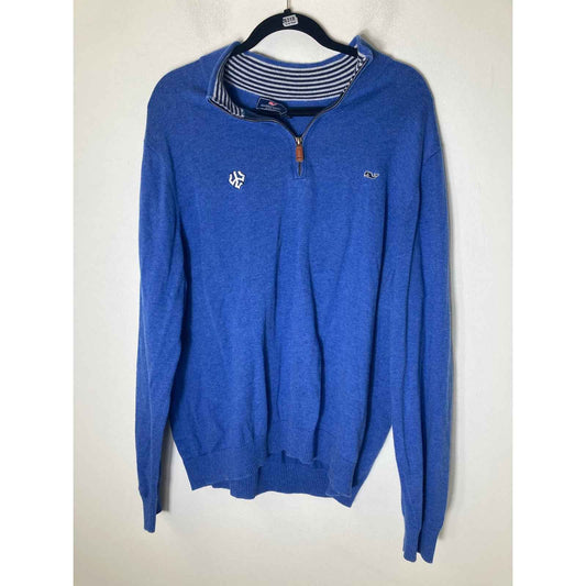 Men's Vineyard Vines Aqua 1/4 Zip Pullover Sweater Sz l