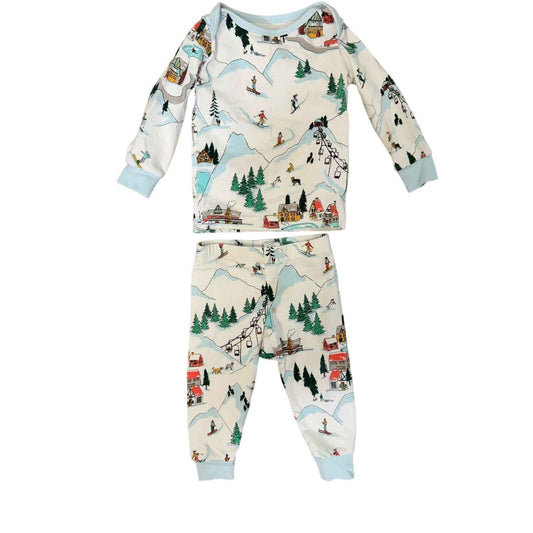 Bed Head Pajamas Ski Motiff Cotton PJ Set Sz 6-9M