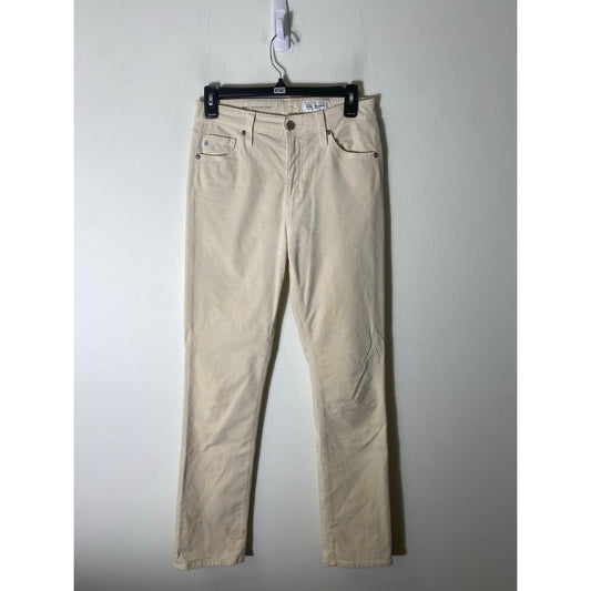 AG Mari High Rise Slim Straight Cream Velvet Denim Sz 27