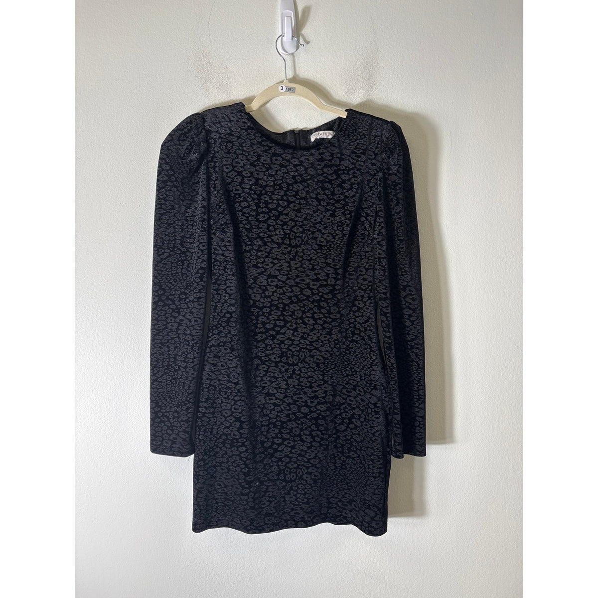 Grey Lab Black Long Sleeve Body Con Mini Dress Sz XS