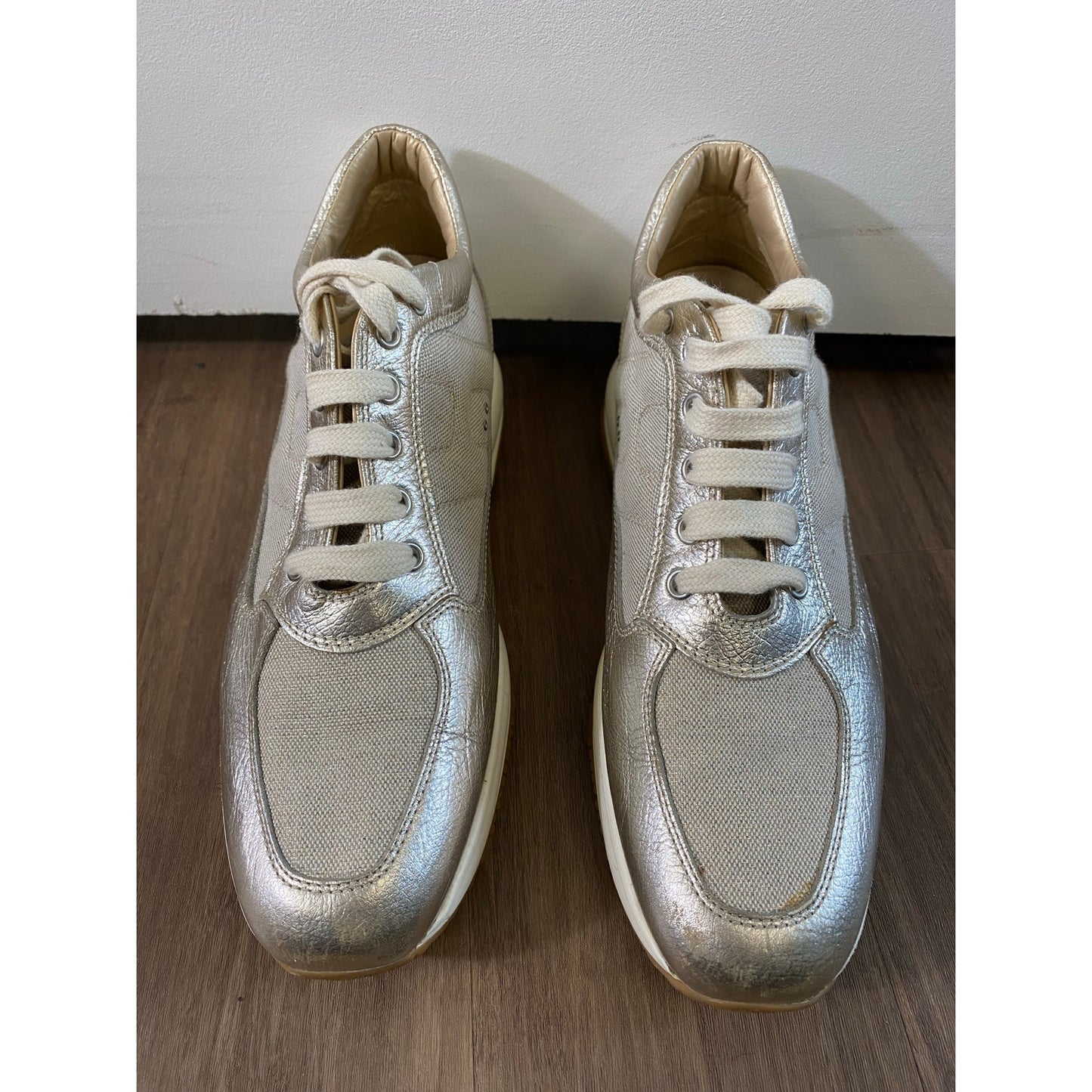 Hoonan Gold Italian Platform Sneakers Sz 10
