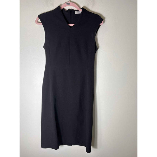M.M. Lafleur Black Sleeveless Midi Sheath Dress Sz 2