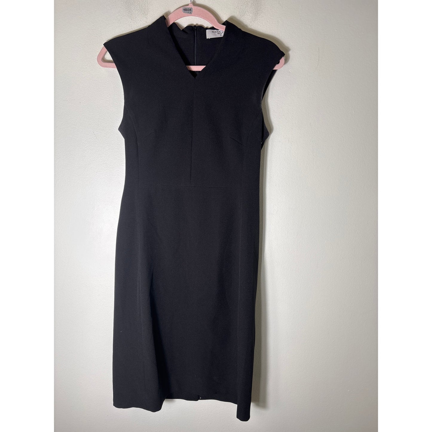 M.M. Lafleur Black Sleeveless Midi Sheath Dress Sz 2
