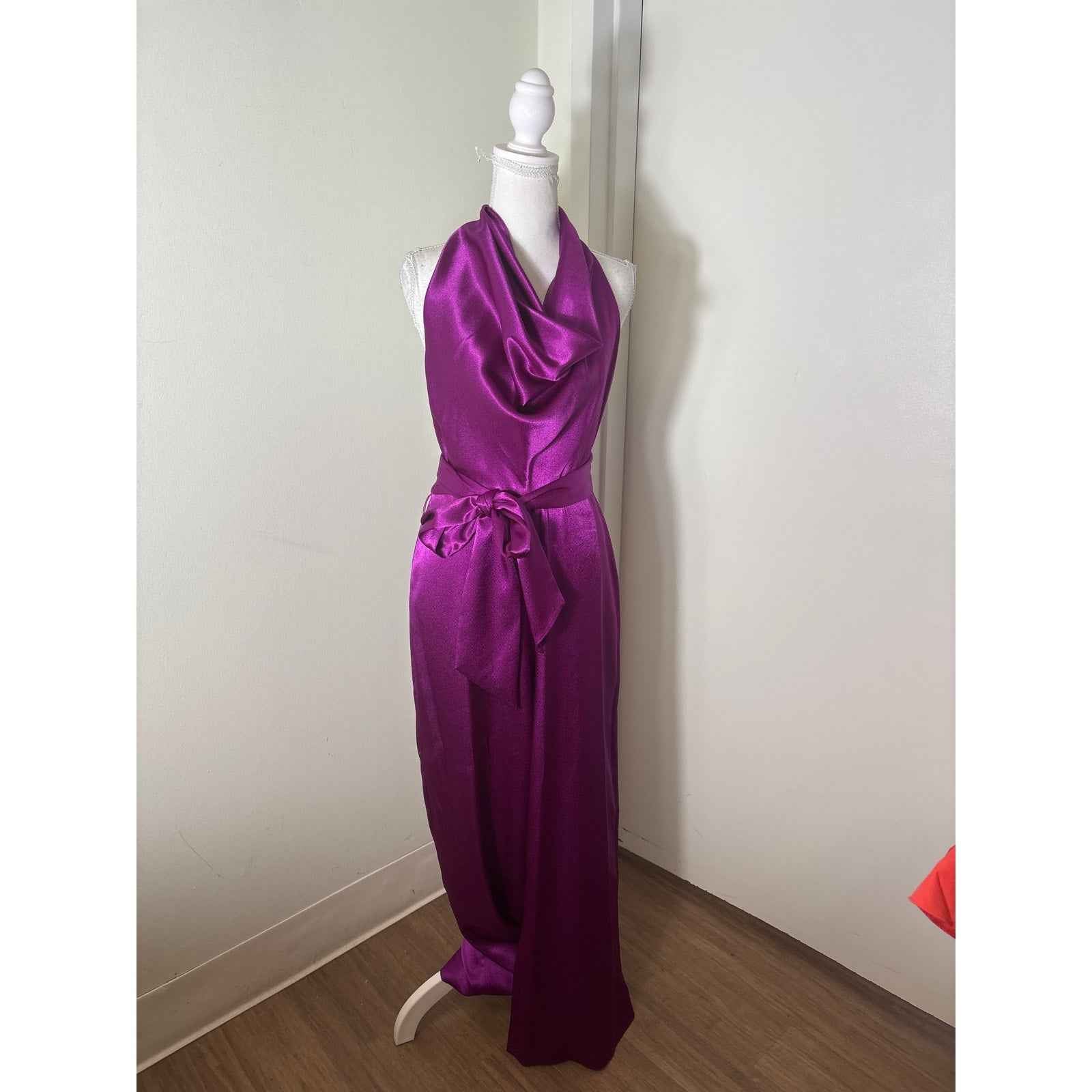 Aidan by Aidan Mattox Fushia Backless Jumpsuit Sz 6