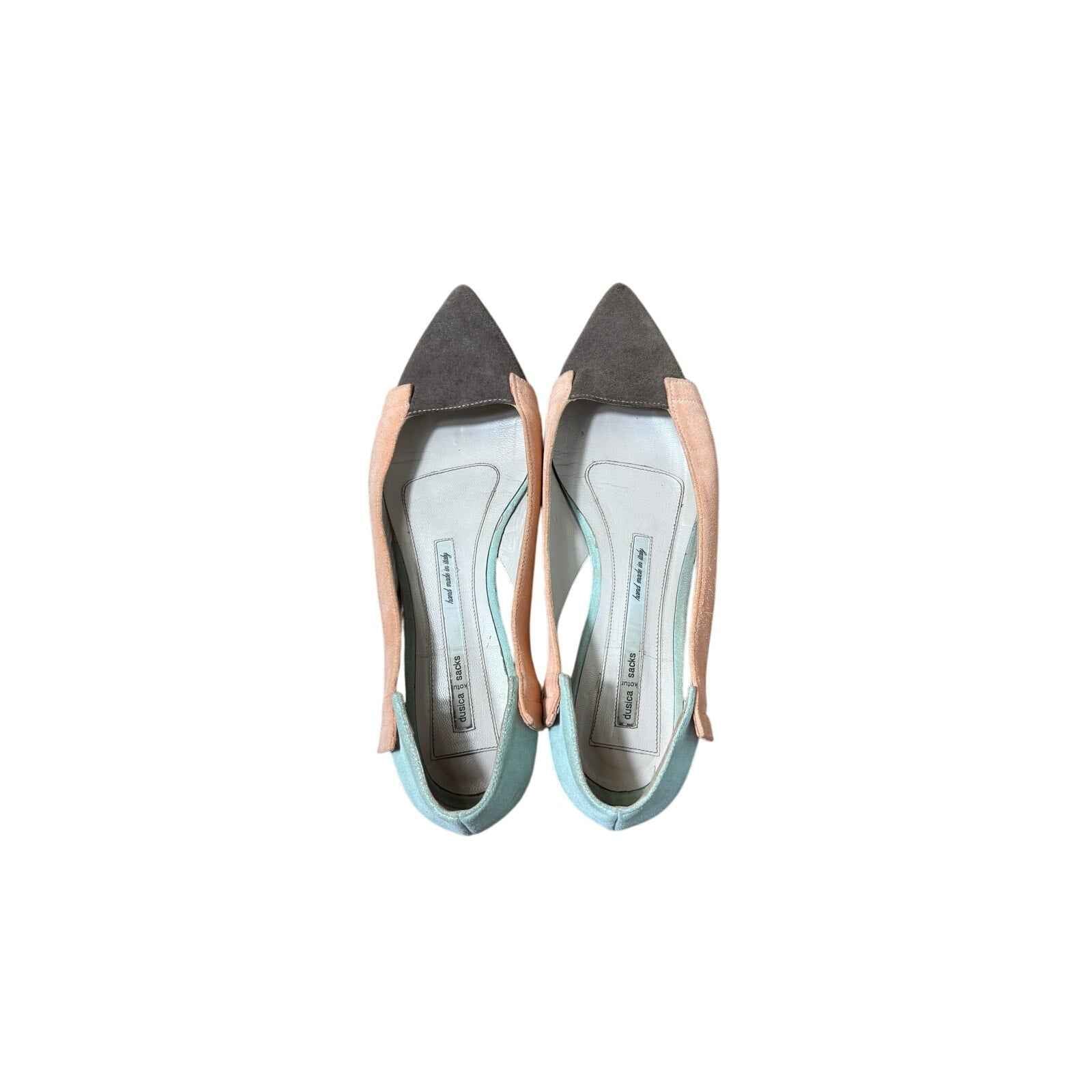 Dusica Kotur Sacks  Flat Mint/Brown/Blush Flats Sz 40 (9.5)