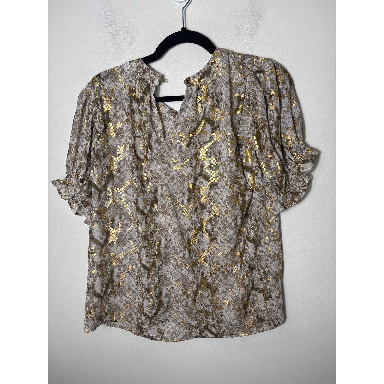 Pants Store Gold Snake Print Top Sz M