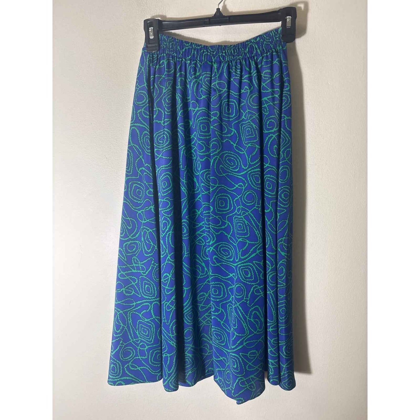 Doncaster Blue and Green Front Button Down Midi Skirt Sz 4