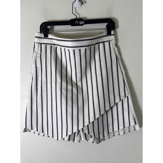 Peace of Cloth Black and White Striped Shorts/Skirt Sz S