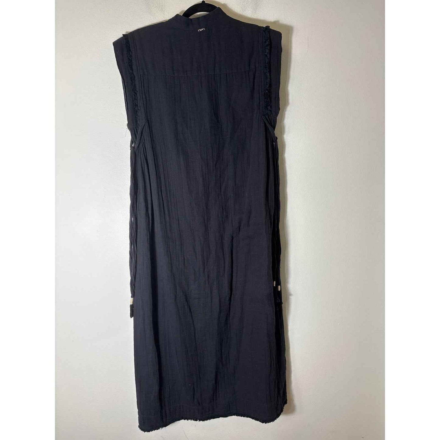 Mirth Black Cap Sleeve V-Neck Cotton Guauze Maxi Dress sz S