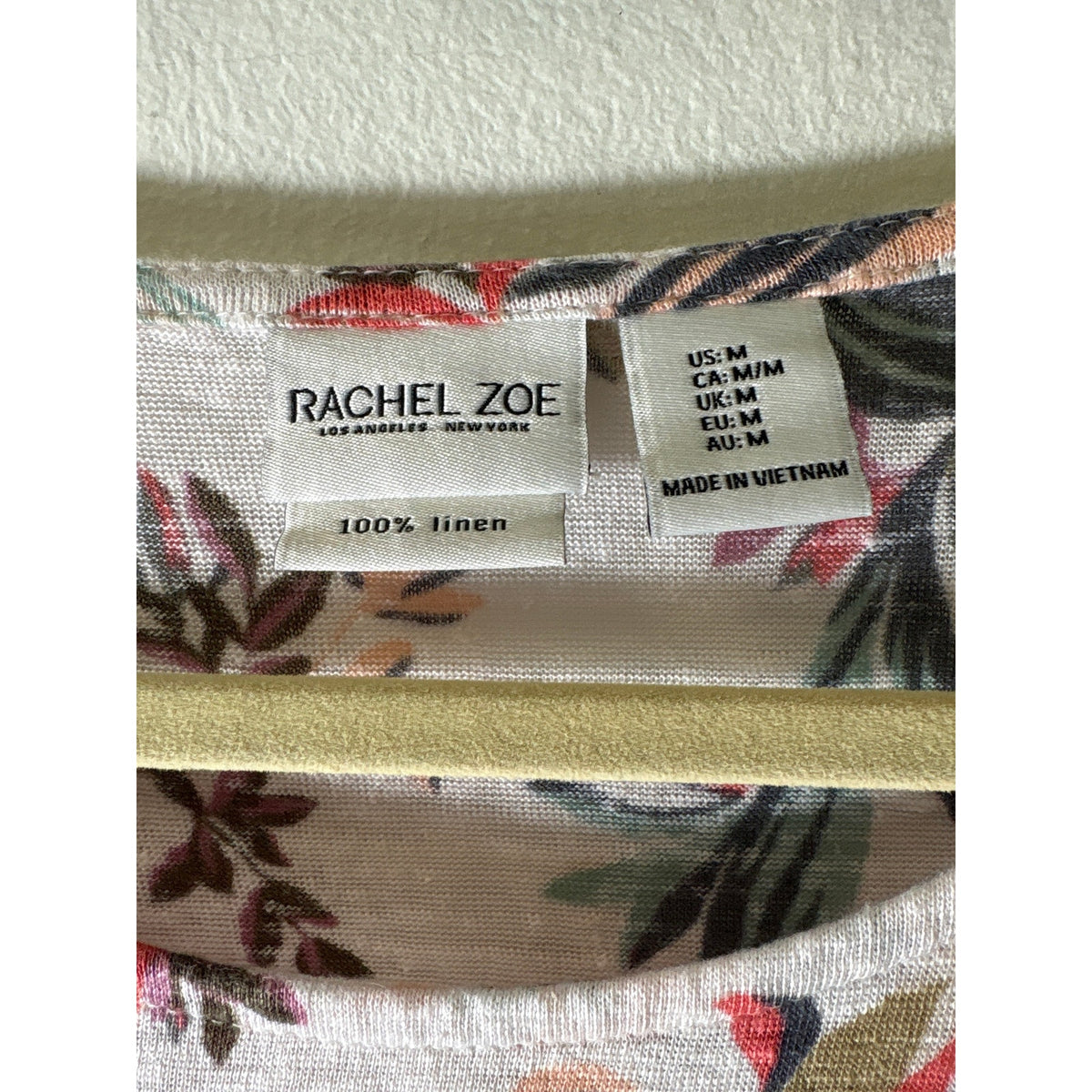 Rachel Zoe Peach Floral Linen Knit Sz M