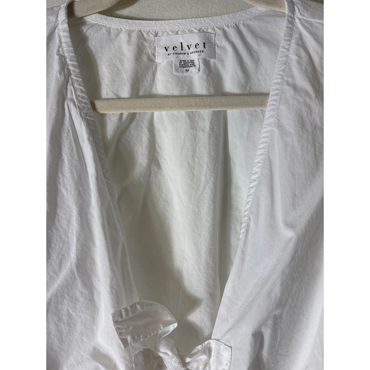 Velvet by Graham and Spencer White 3/4 Sleeve Sz M