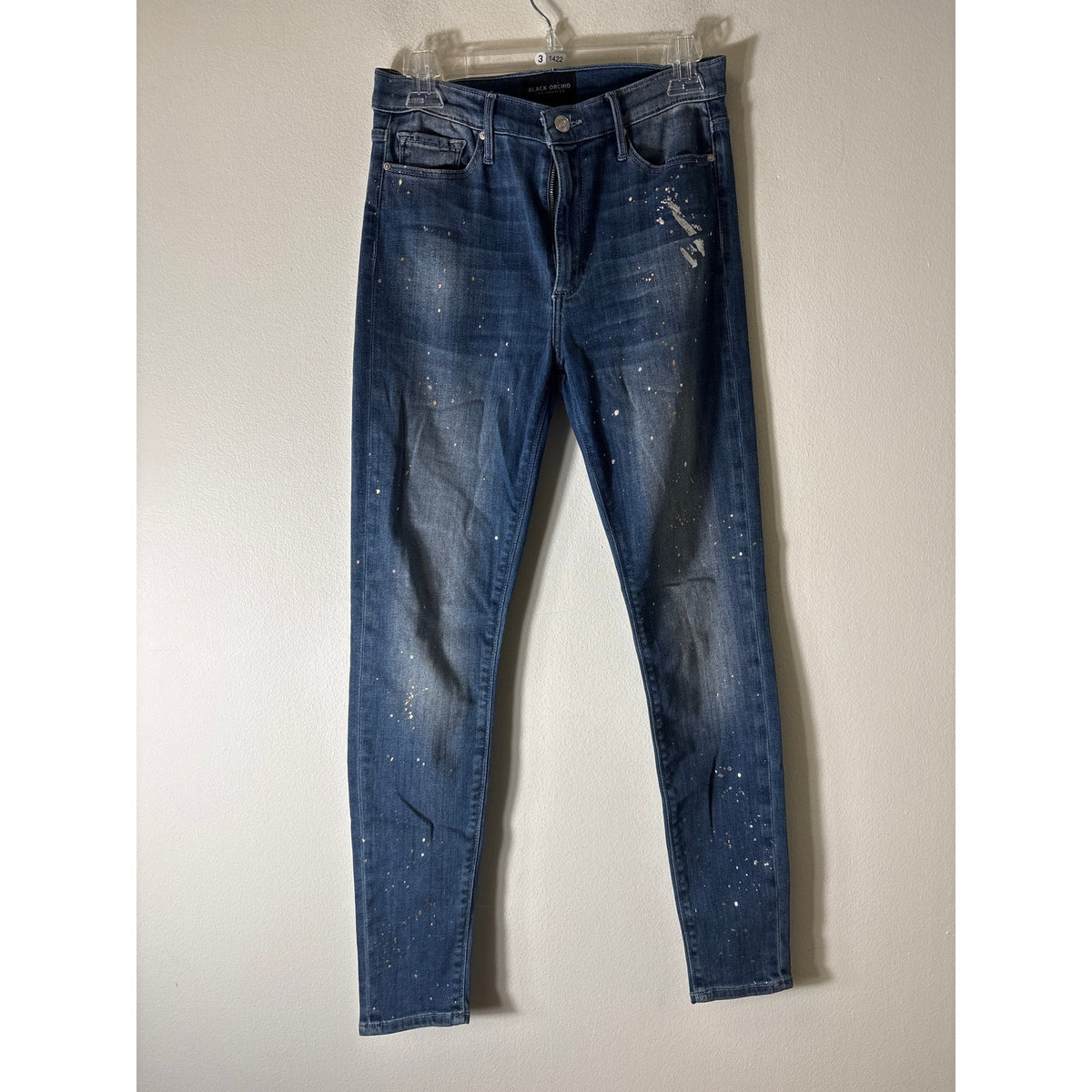 Black Orchid Metallic Splatter Denim Sz 28