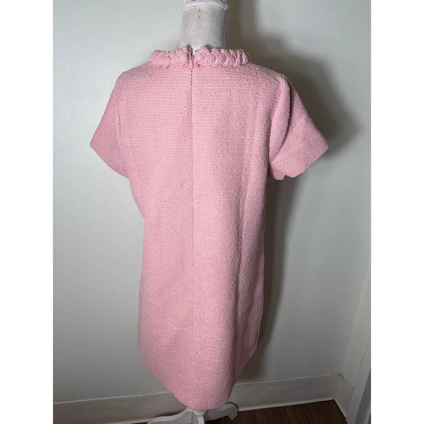 Tuckernuck Blossom Pink Jackie Tweed A-Line Mini Dress Sz L