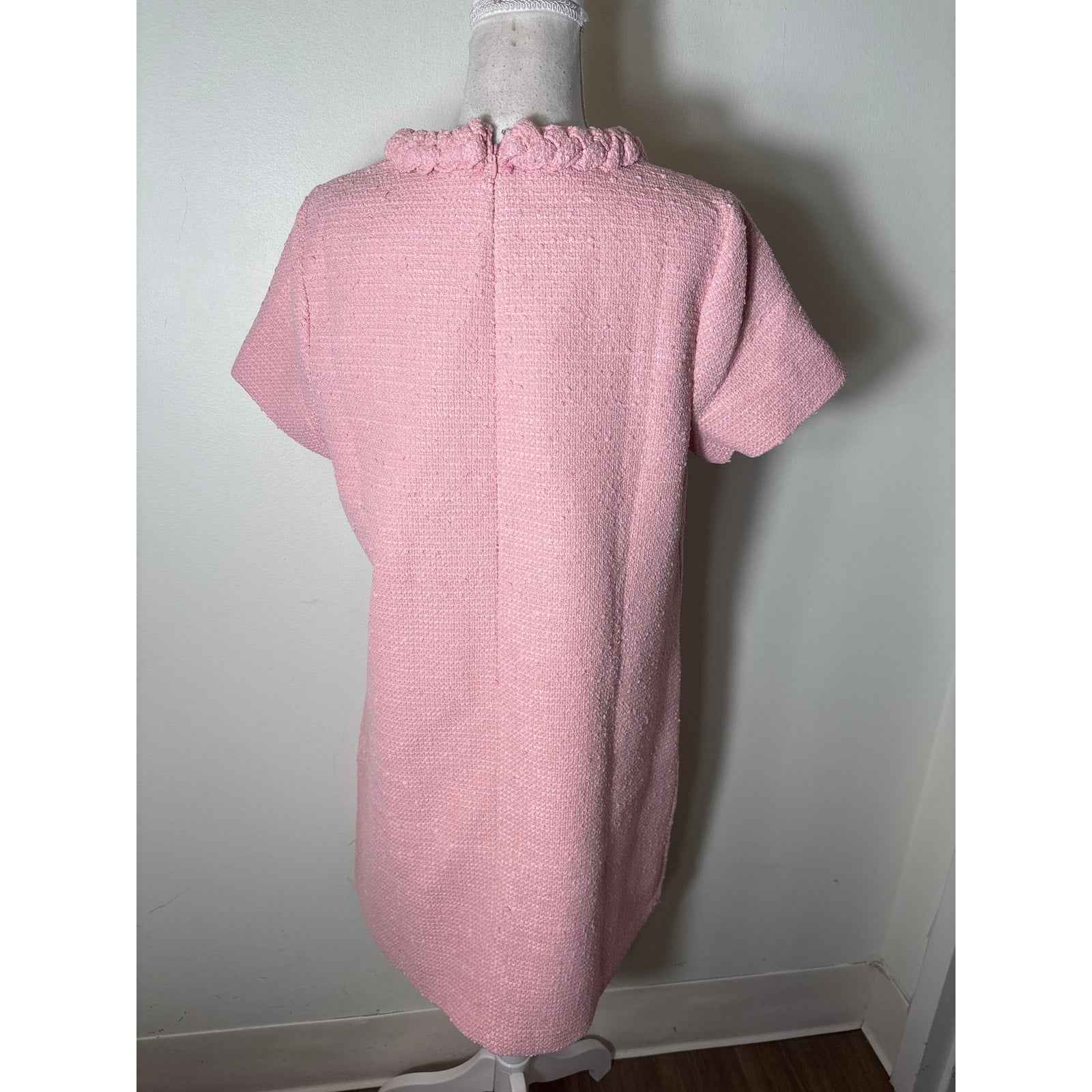 Tuckernuck Blossom Pink Jackie Tweed A-Line Mini Dress Sz L