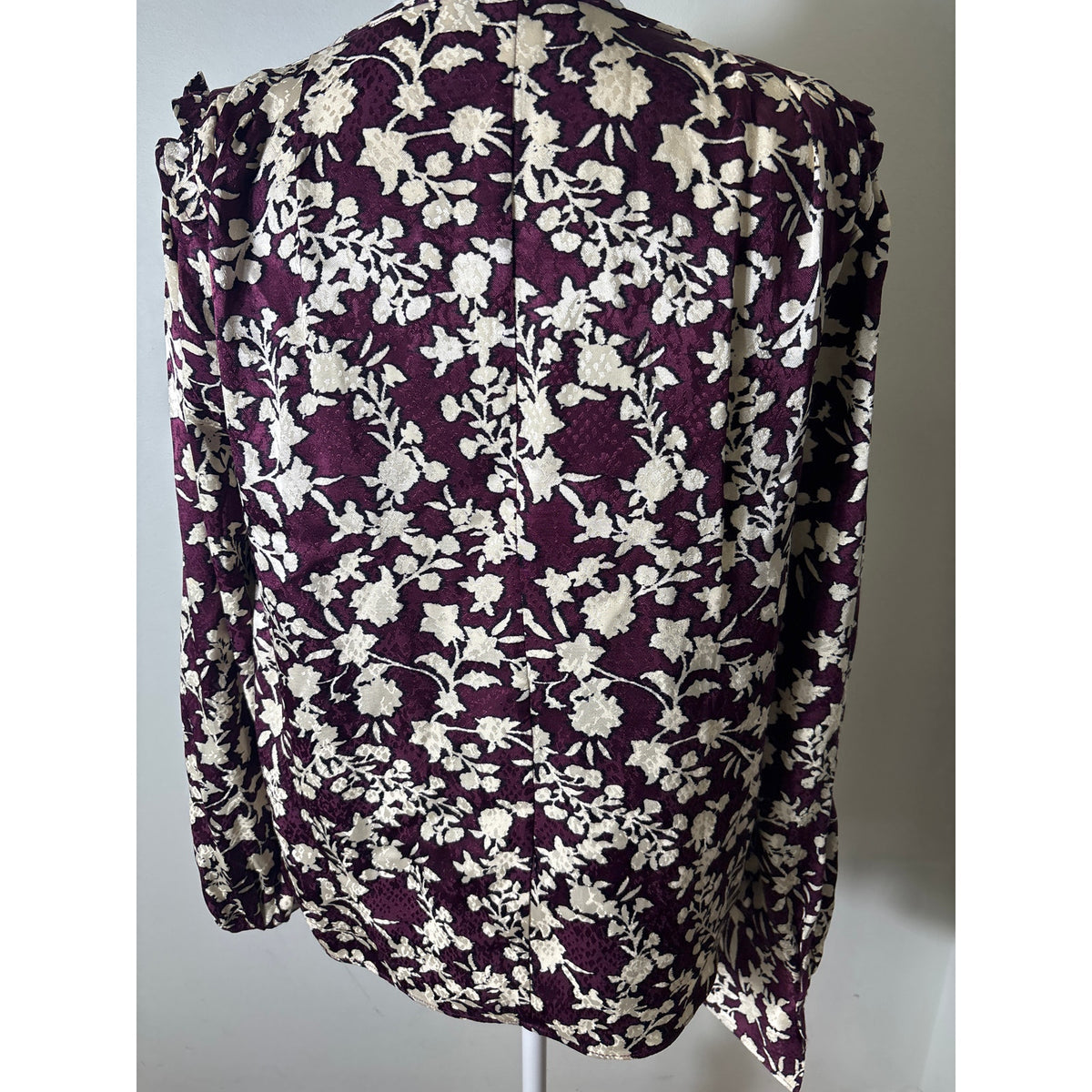 MNG (Mango) Magenta and Off White Long Sleeve Shirt Sz 8