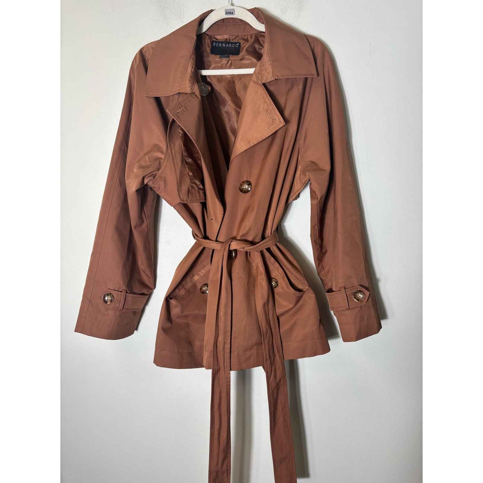 Bernardo Brown Waist Length Trench Jacket Sz L
