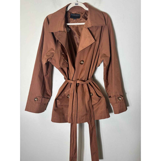 Bernardo Brown Waist Length Trench Jacket Sz L