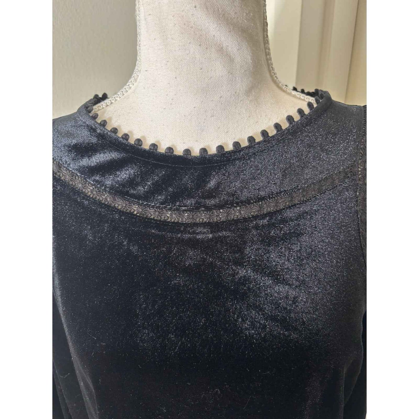 NWT Boden Black Velvet Long Sleeve Shirt Sz 10